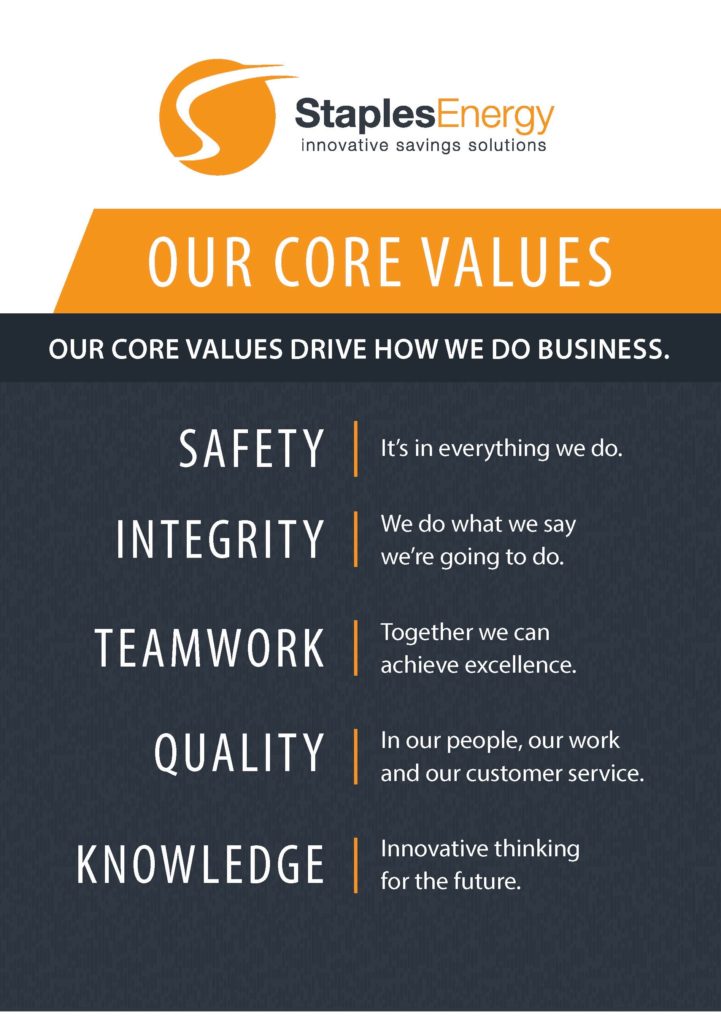 Staples Energy | Innovative Savings Solutions | Core Values