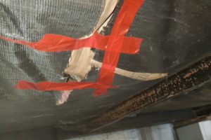 Photo of Sealed ductwork beneath a manufactured home